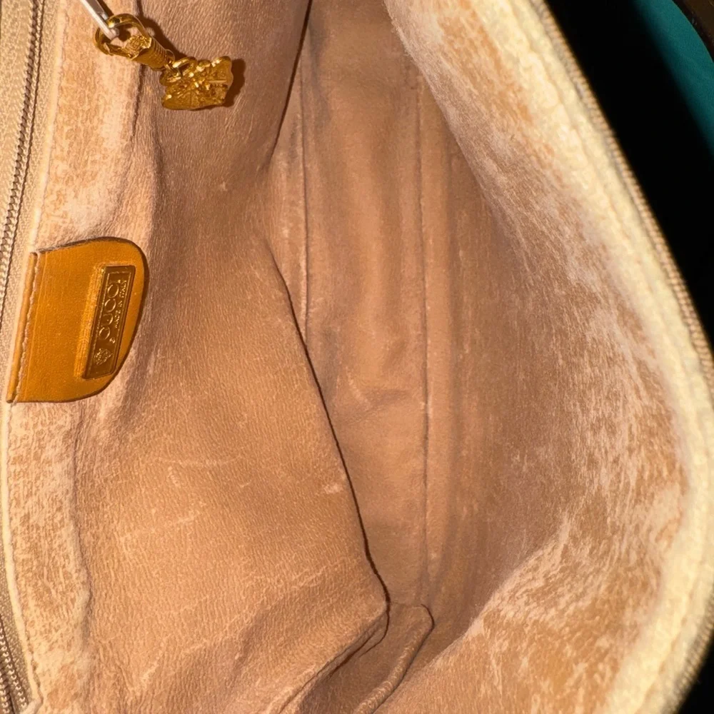 Gucci Micro Logo Tan and Brown Messenger Style Bag